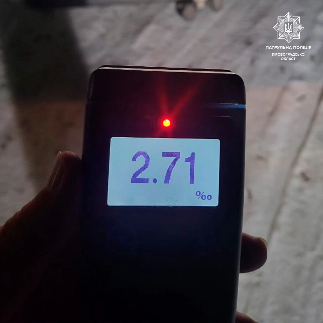 У Кропивницькому патрульні затримали водія з рекордним рівнем алкоголю в крові