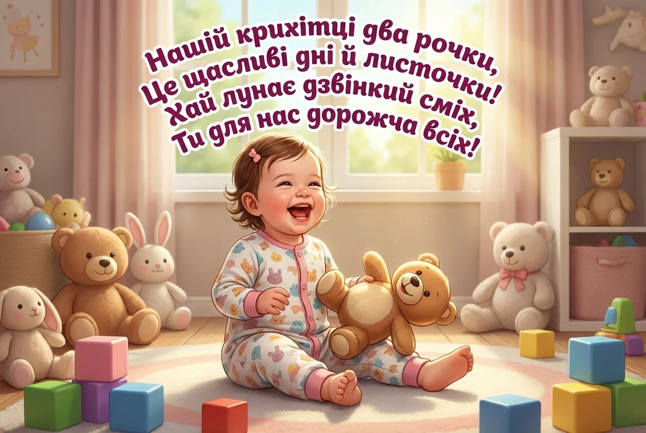 з днем народження внучки 2 роки