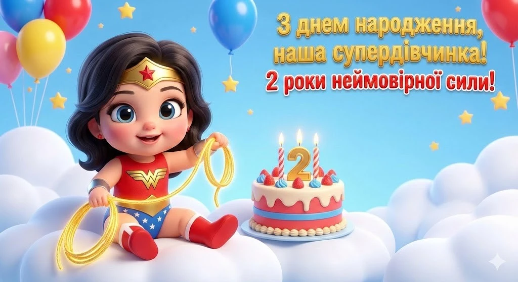 Привітання з днем народження внучки на 2 роки