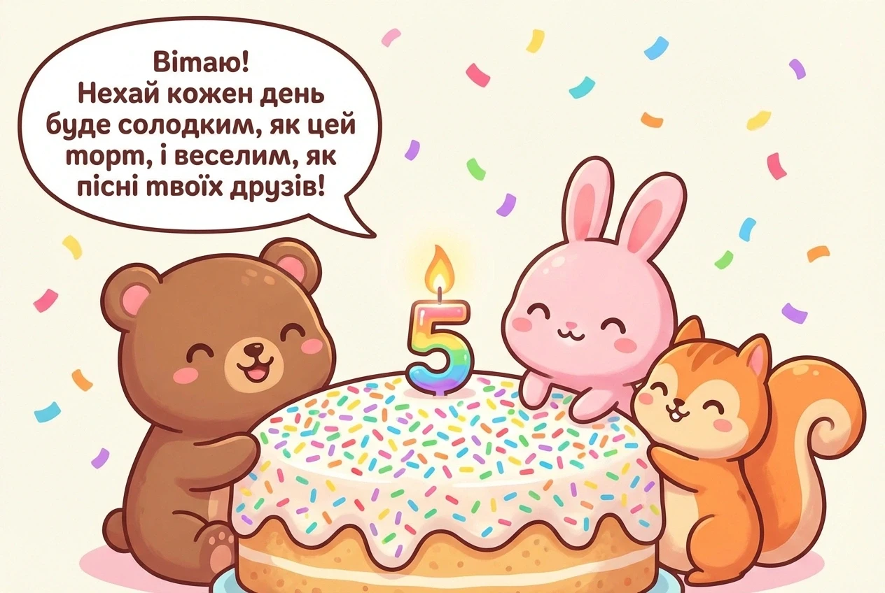 вітання з днем народження 5 років