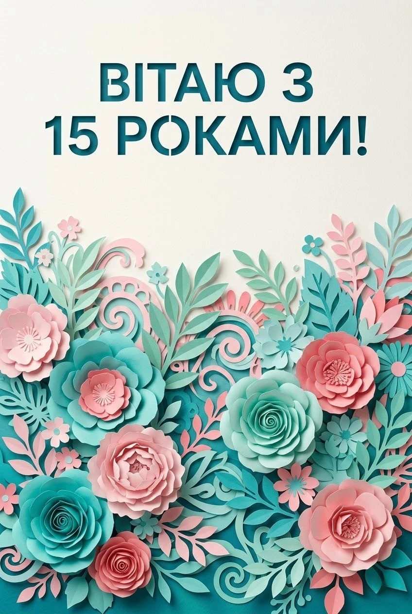 15 років — особлива дата: яскраві листівки та щирі слова для дівчини