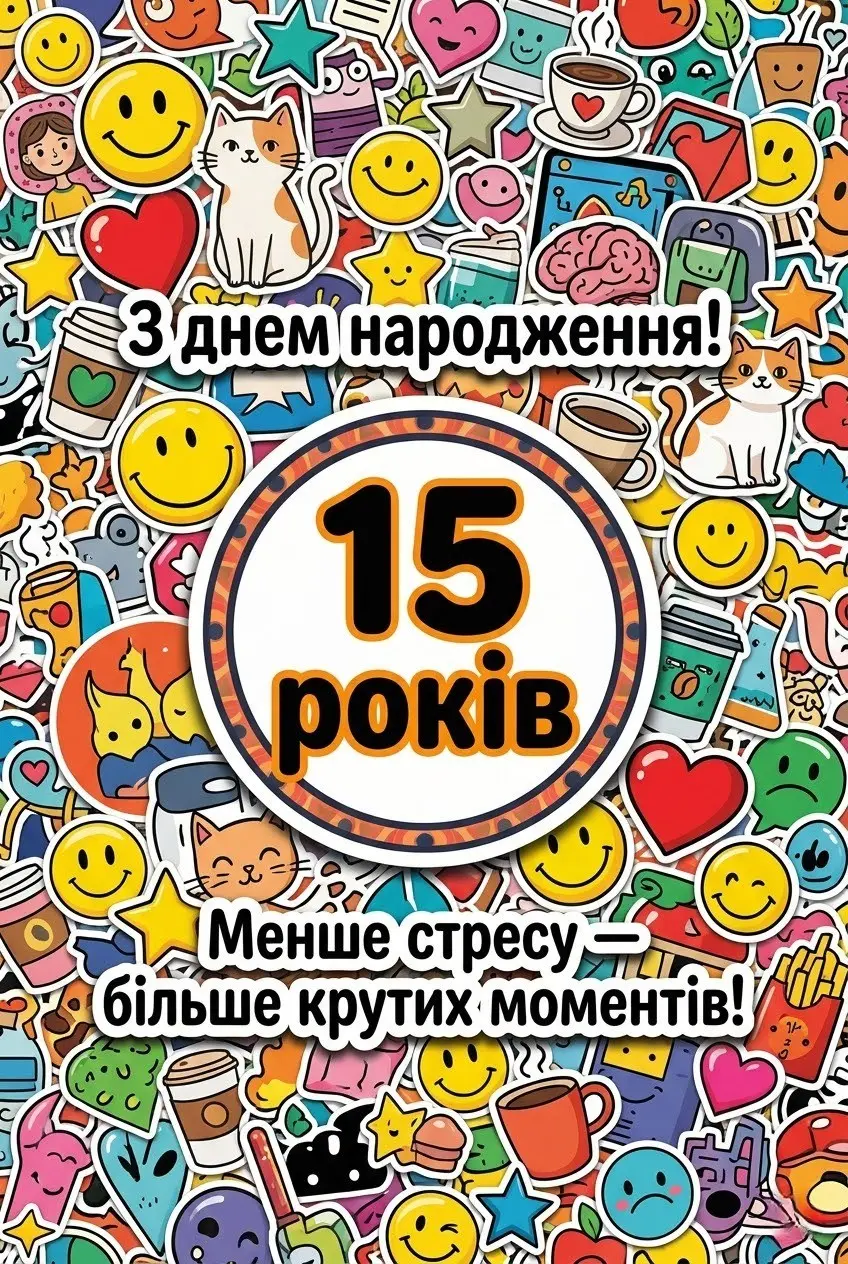 15 років — особлива дата: яскраві листівки та щирі слова для дівчини