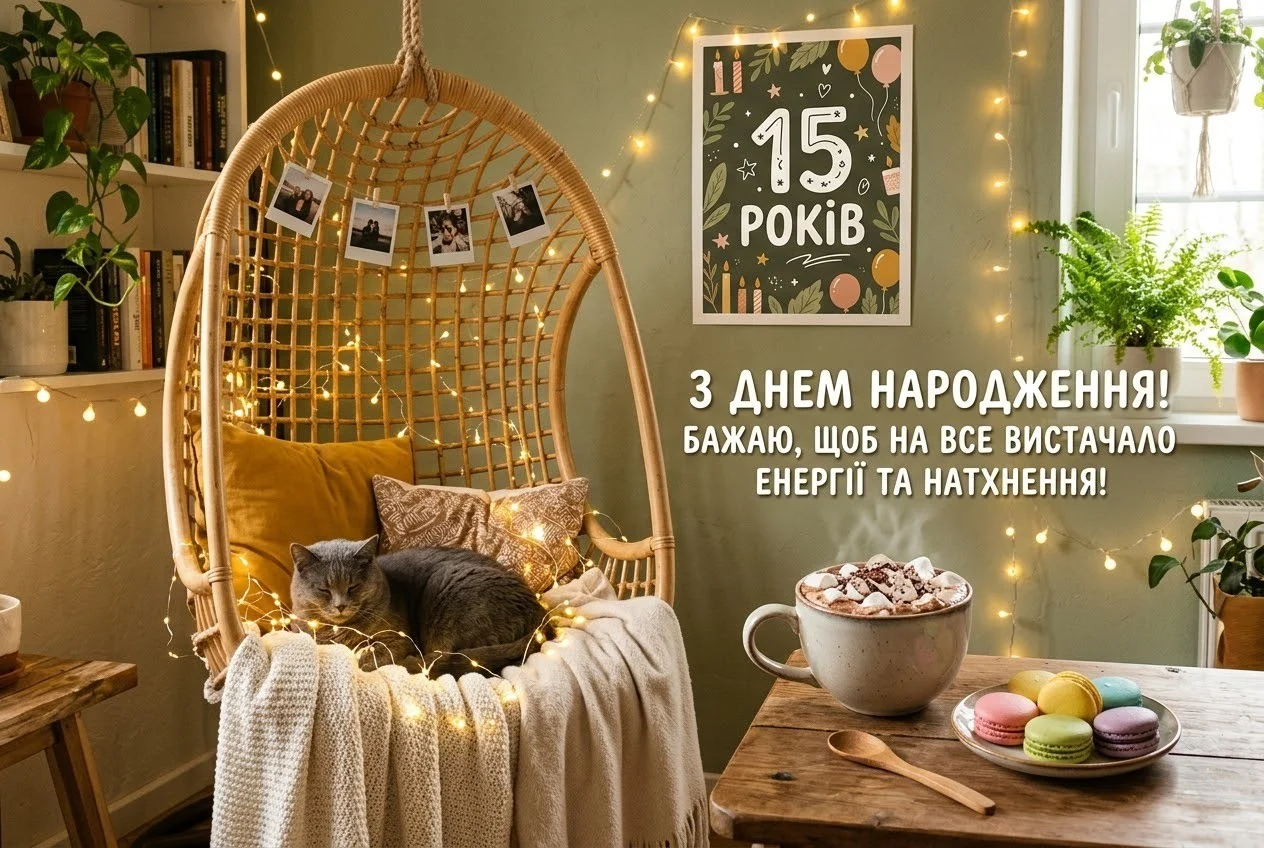 15 років — особлива дата: яскраві листівки та щирі слова для дівчини