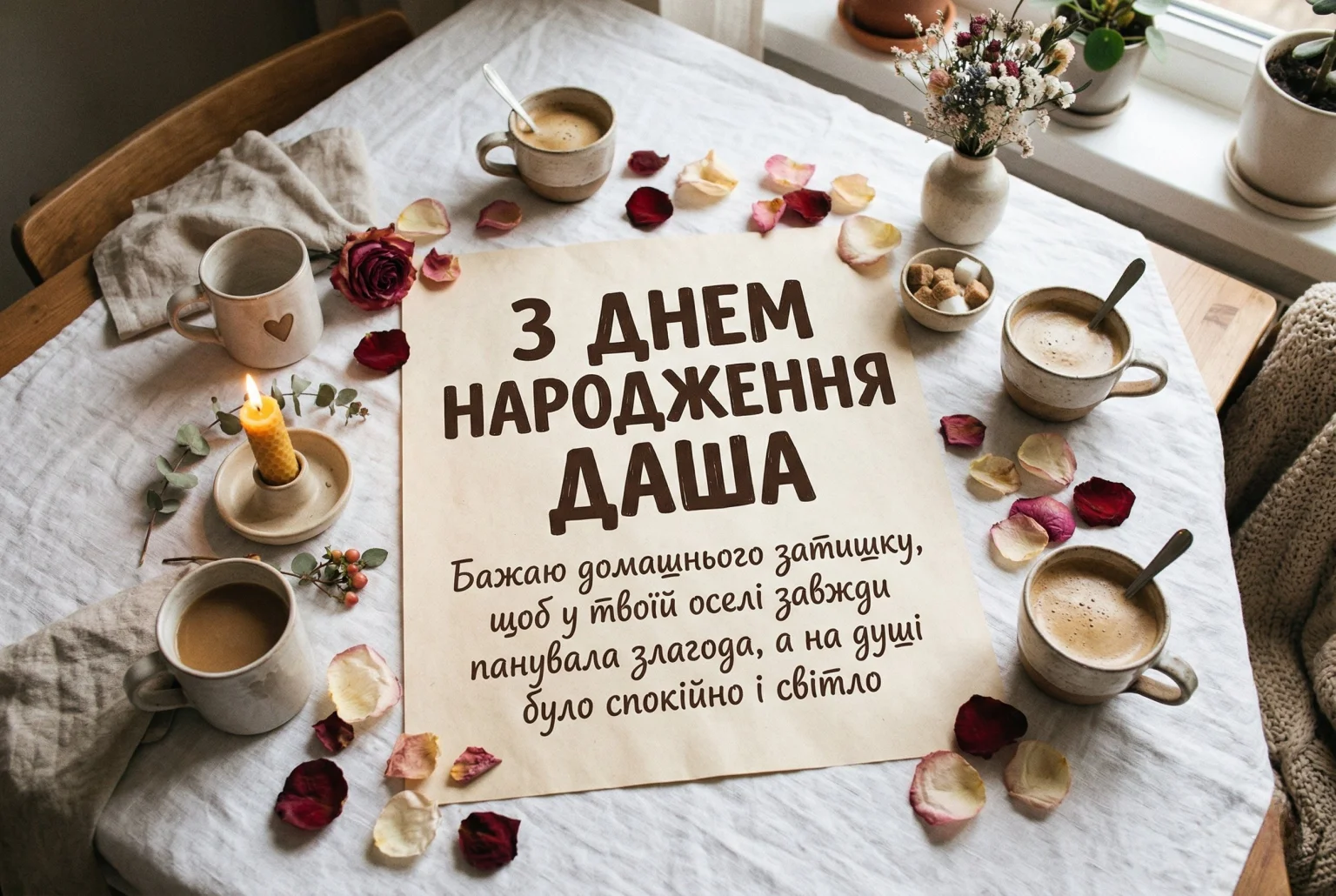 Вітаю з днем народження, Даша: щирі побажання та теплі слова