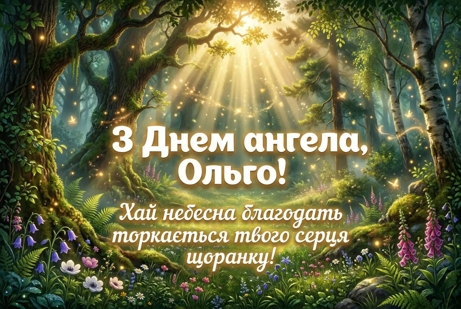 Оригінальні привітання та картинка з днем ангела Ольги українською