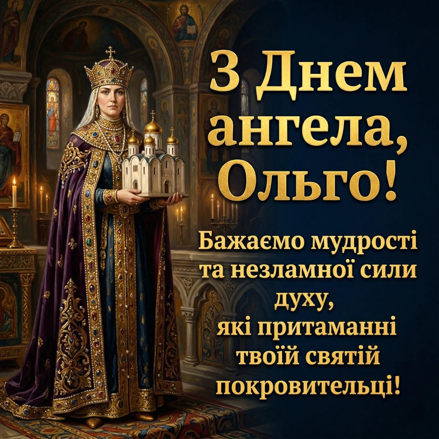 Оригінальні привітання та картинка з днем ангела Ольги українською
