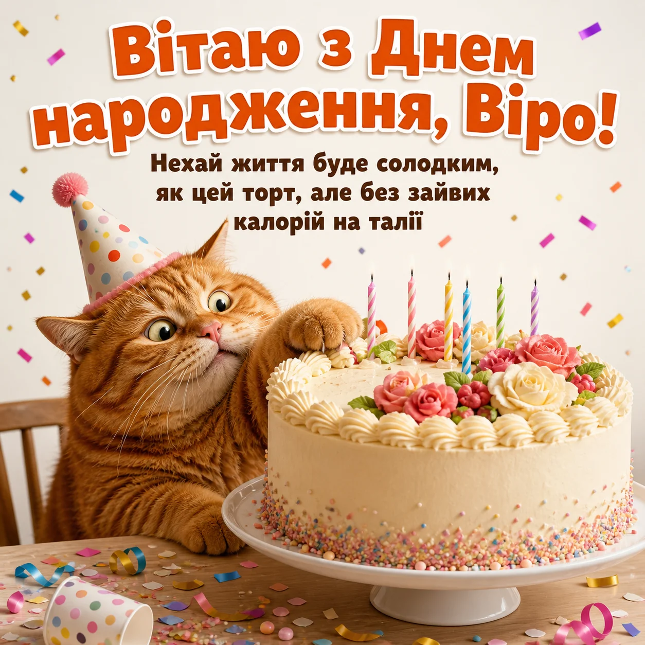 З днем народження, Вірочко! Колекція святкових зображень та слів