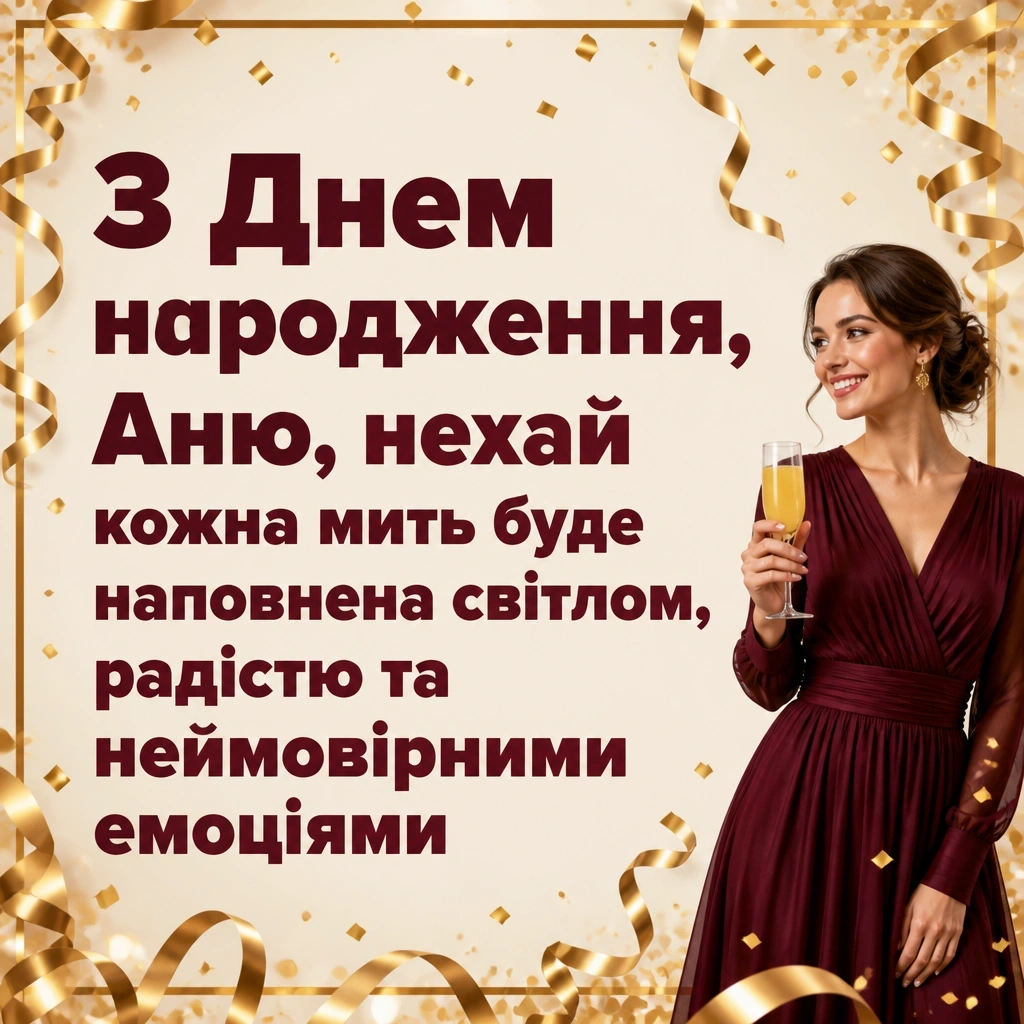 з днем народження аня в прозі