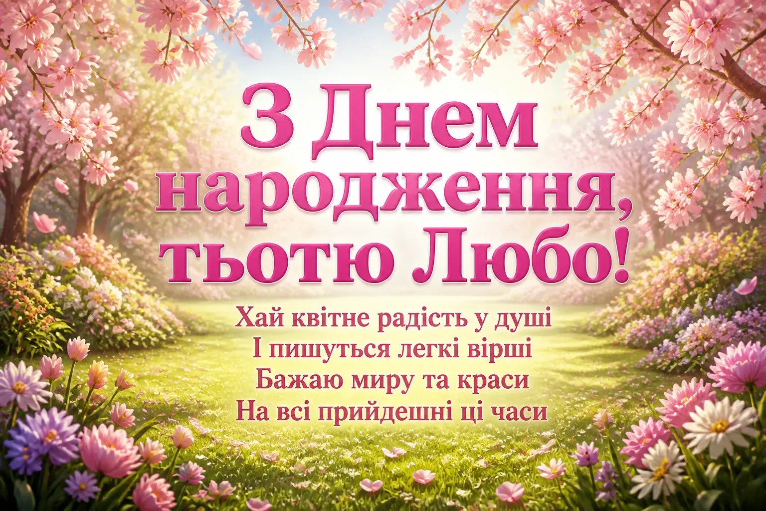 з днем народження тьотя люба