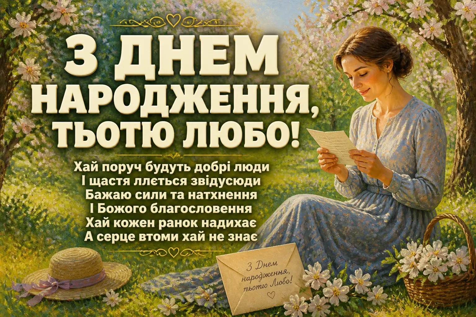 з днем народження тьотя люба