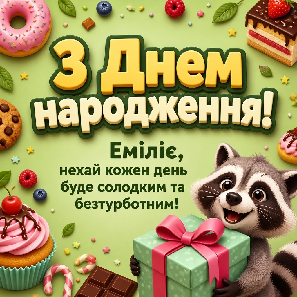з днем народження емілія